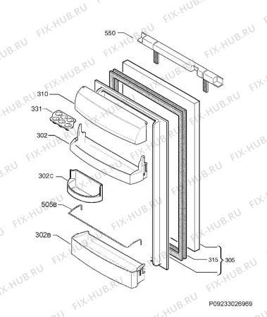 Взрыв-схема холодильника Ikea FSC136 00199492 - Схема узла Door 003